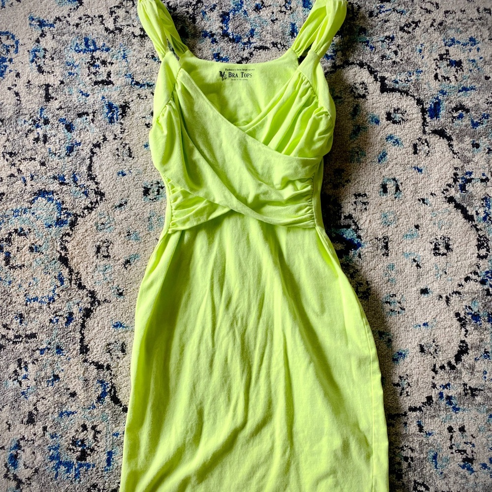 Victoria’s Secret lime green bra top bodycon dress
